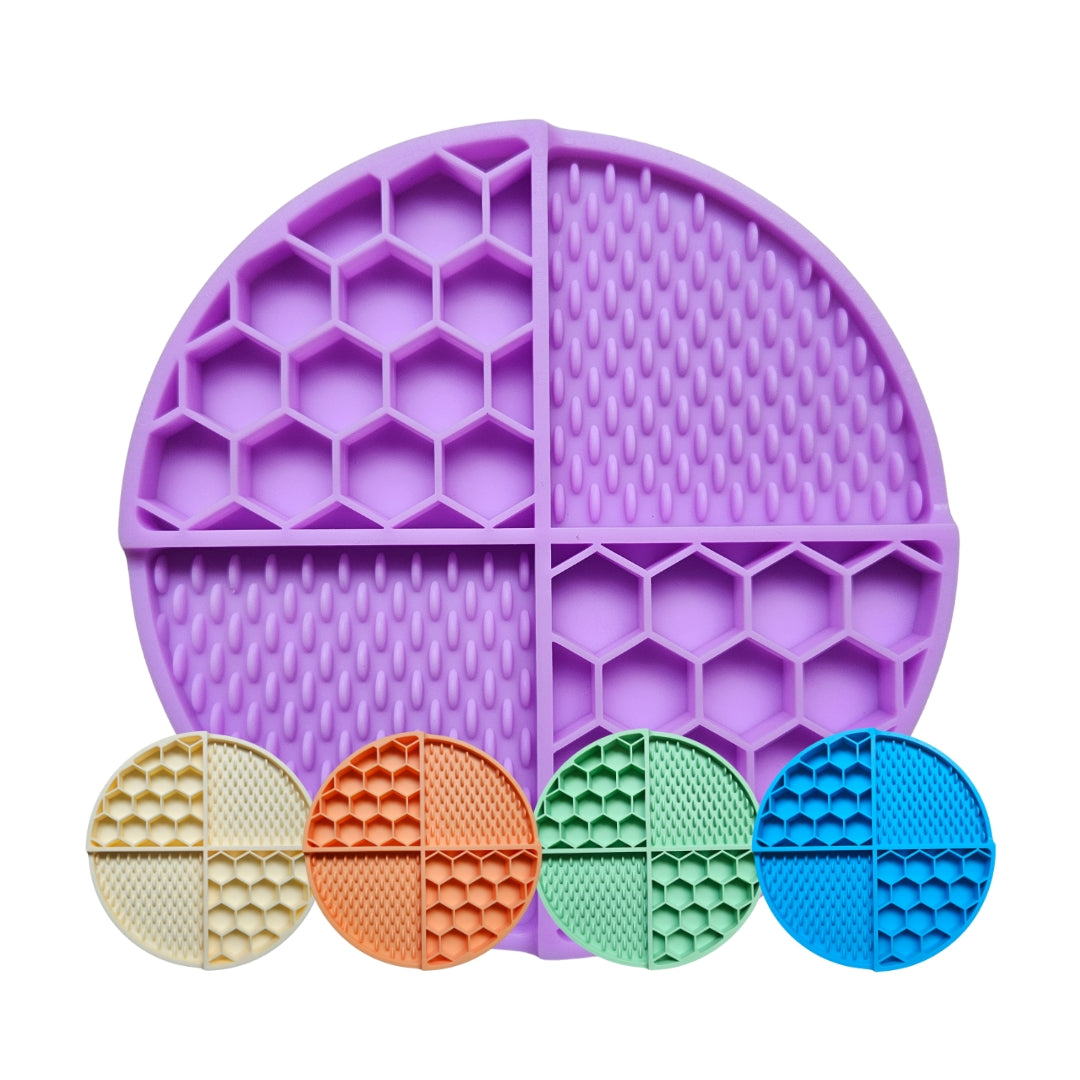Textured Honeycomb Enrichment Slow Feeding Dish & Lick Mat