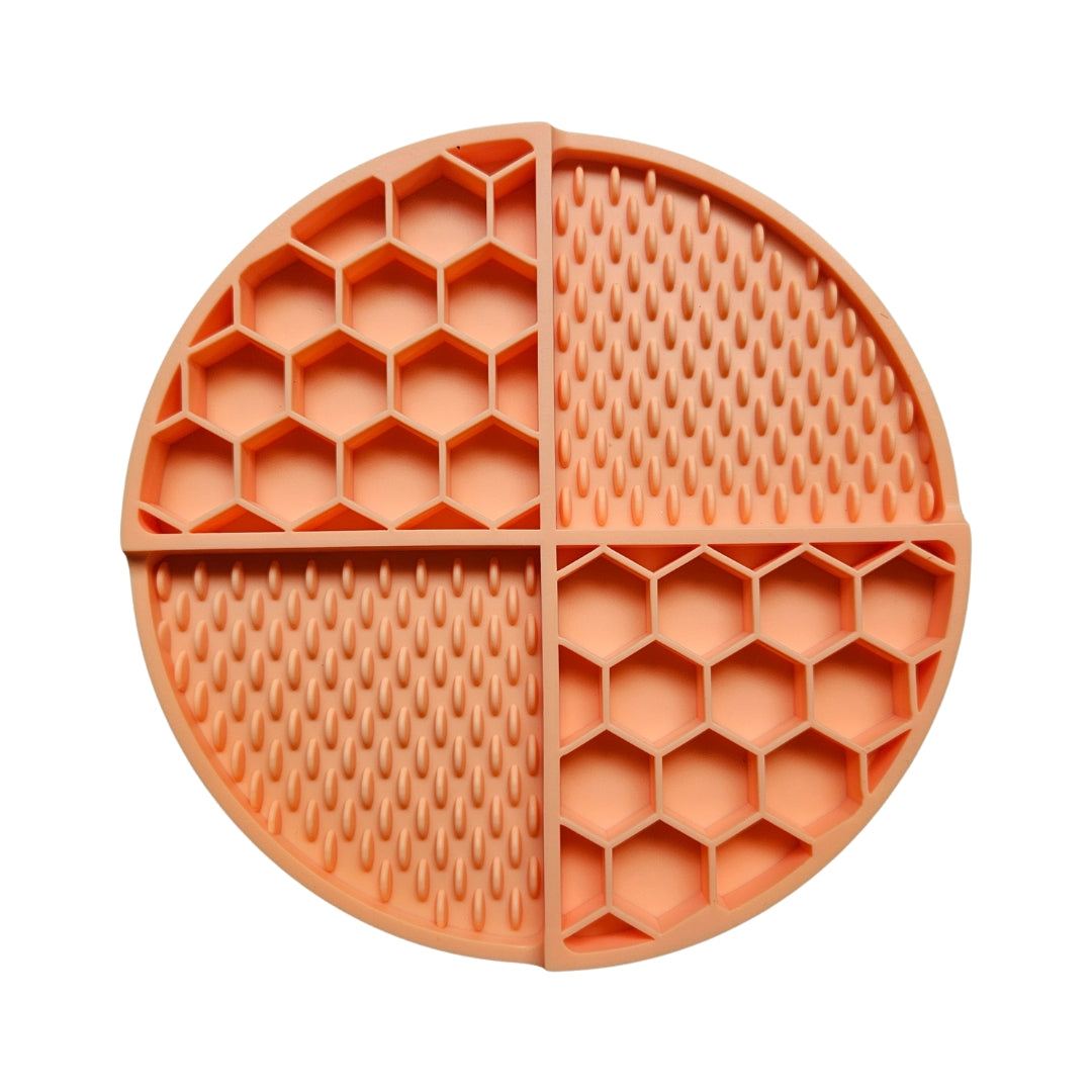 Textured Honeycomb Enrichment Slow Feeding Dish & Lick Mat