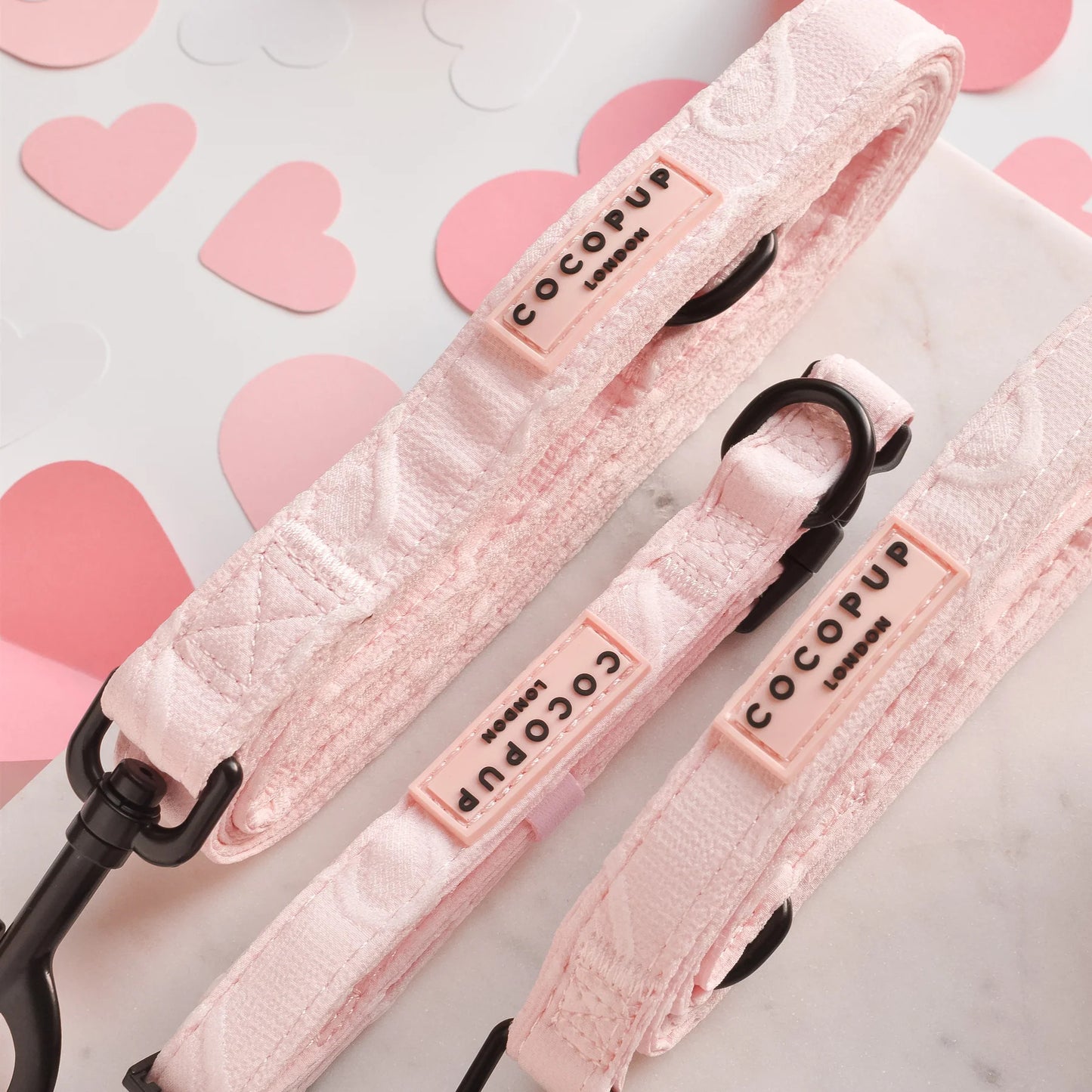 Luxe Dog Leash Baby Pink Heart