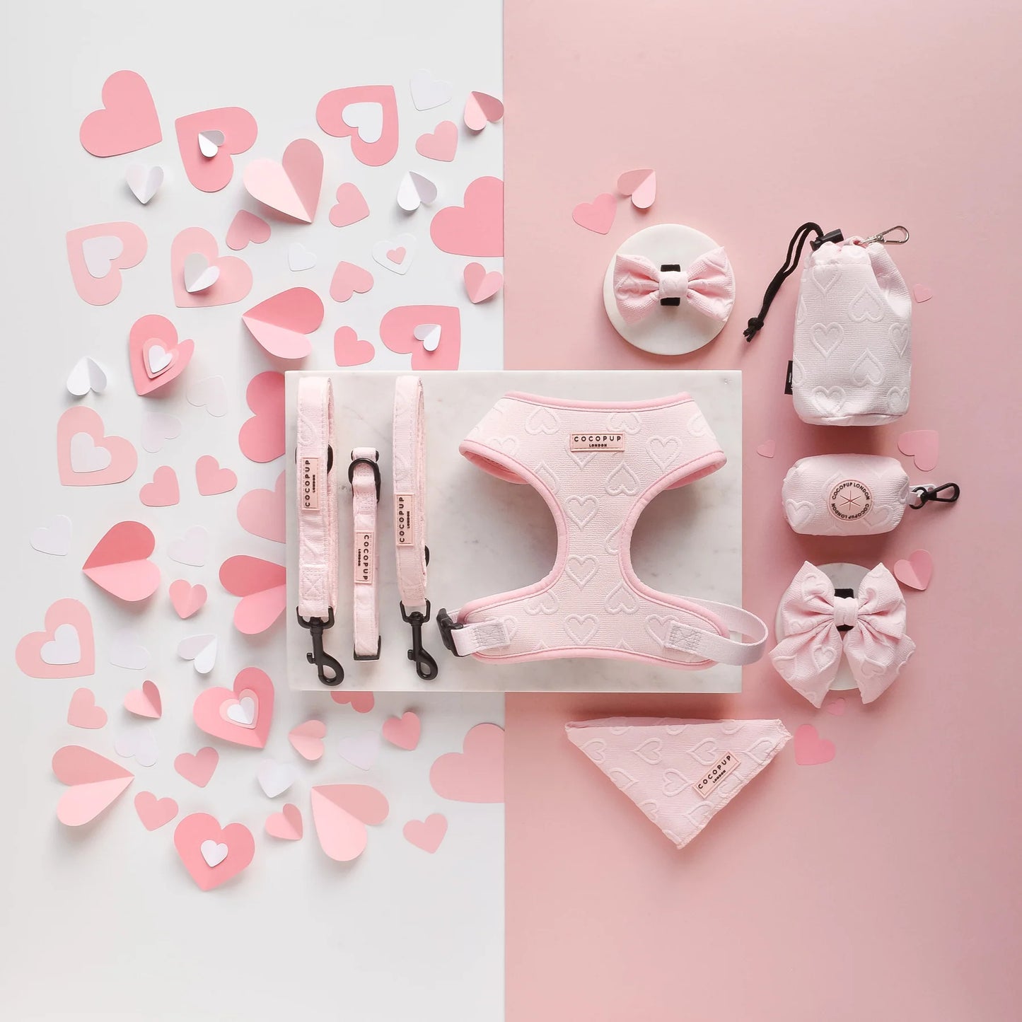 Luxe Dog Leash Baby Pink Heart