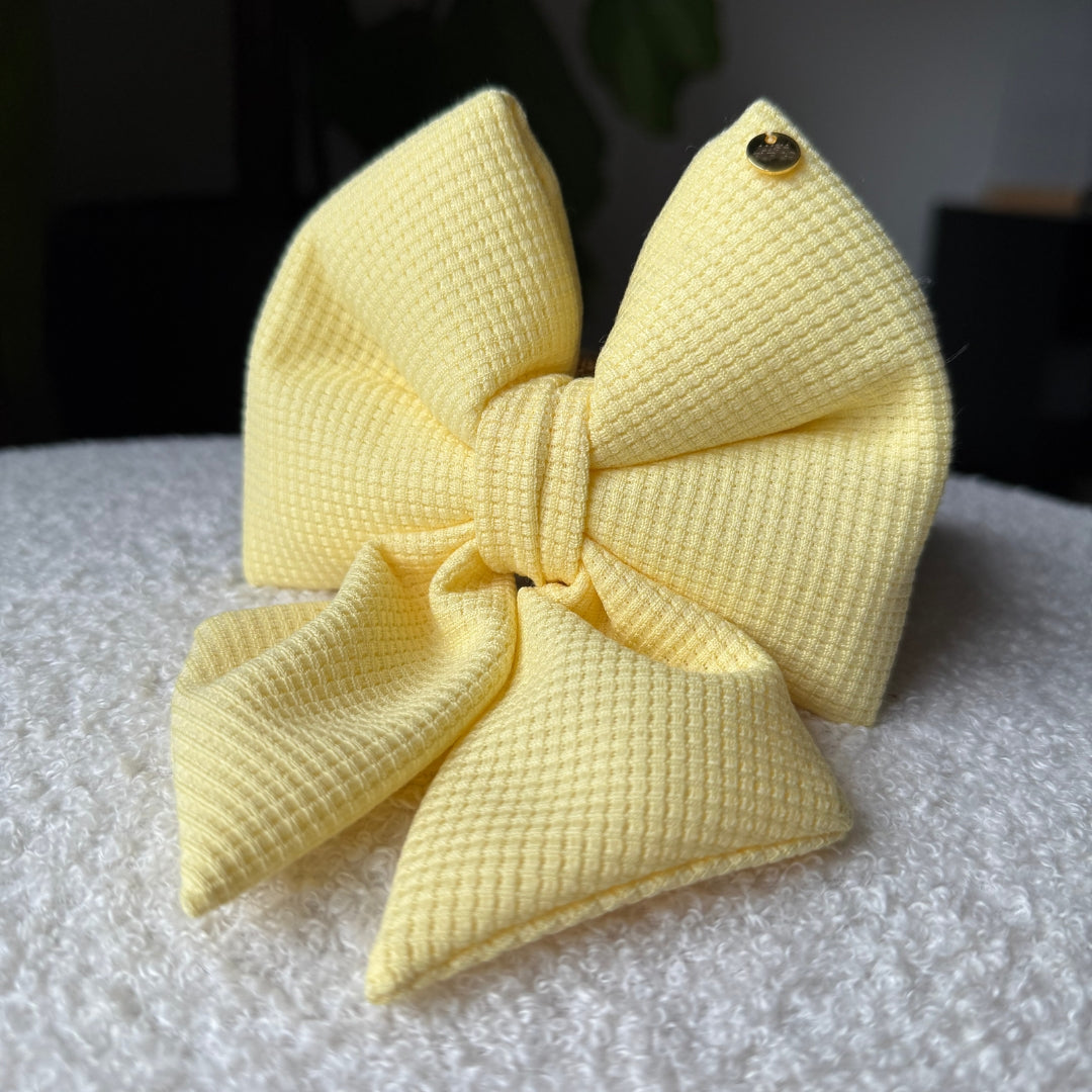 Butter Yellow Dog Bow