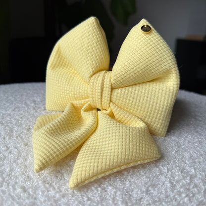 Butter Yellow Dog Bow
