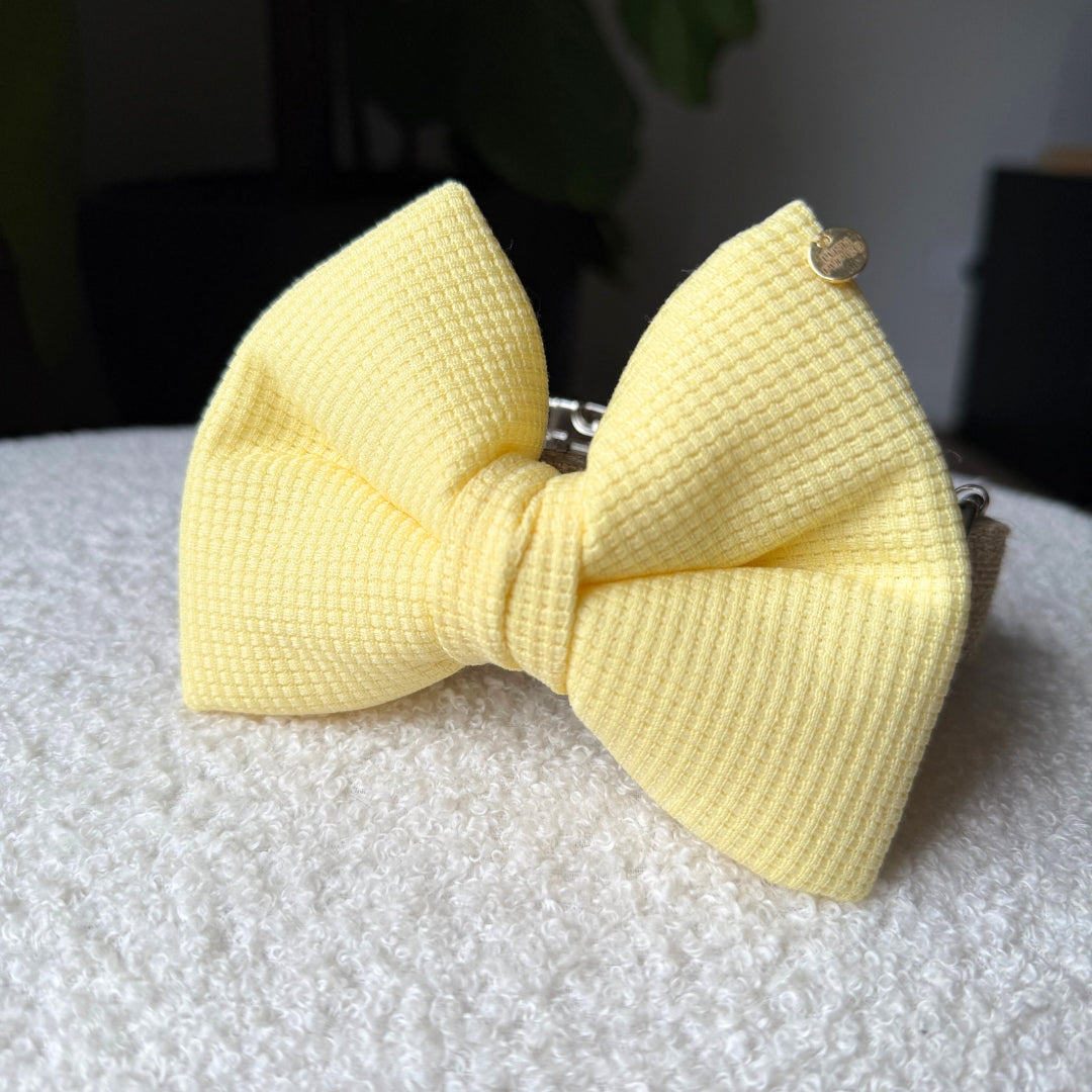 Butter Yellow Dog Bow