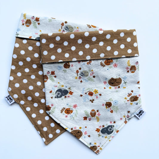 Sleepy Woodlands Reversible Dog Bandana