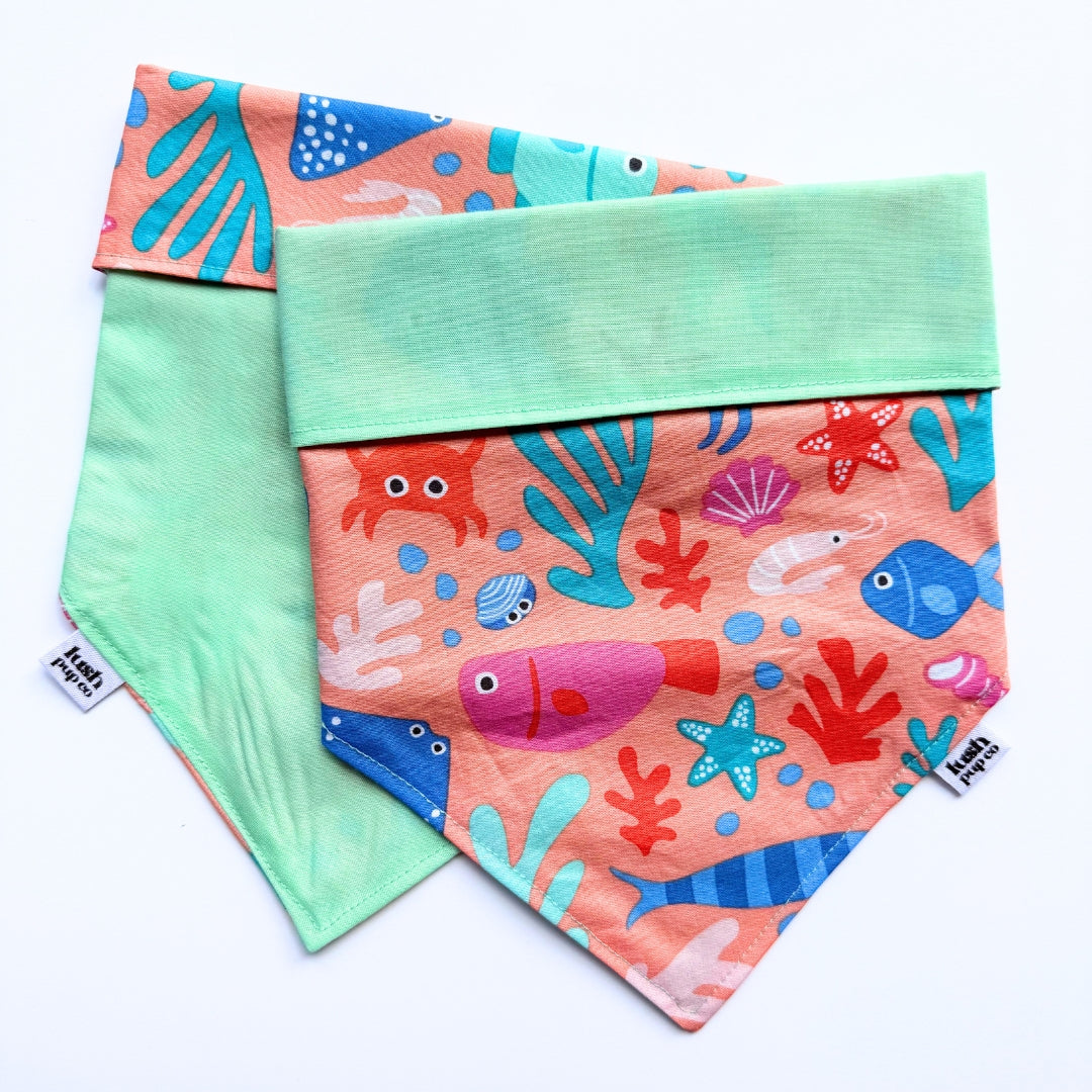 Underwater Adventure Reversible Dog Bandana