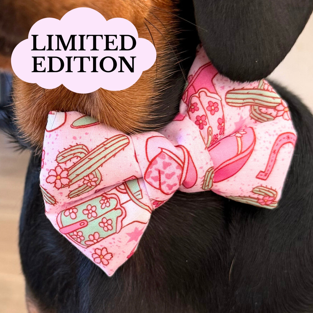 Limited Edition Pink Cowgirl Dog Bow