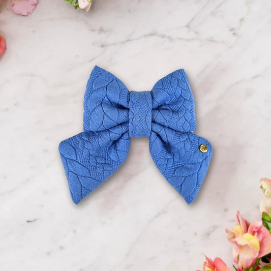 Coastal Cutie Cable Knit Sailor Bow Tie