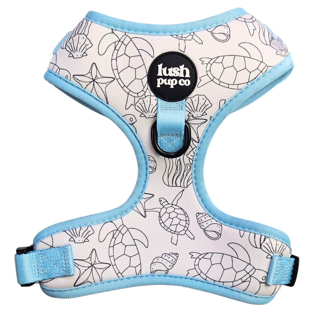 Turtle Reef Retreat Colour-In Adjustable Harness – lushpupco